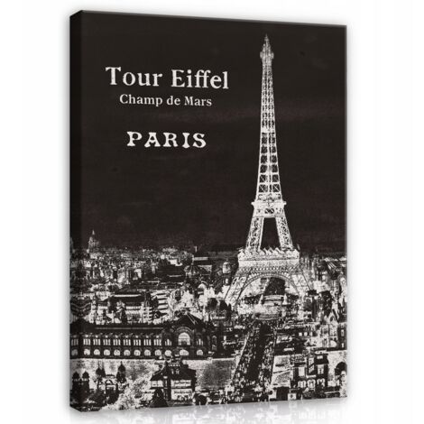tableau tour eiffel paris pour salon noir 100x70