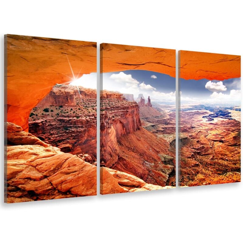 Hxadeco - Tableau triptyque deco voie royale et canyon - 90x60 cm