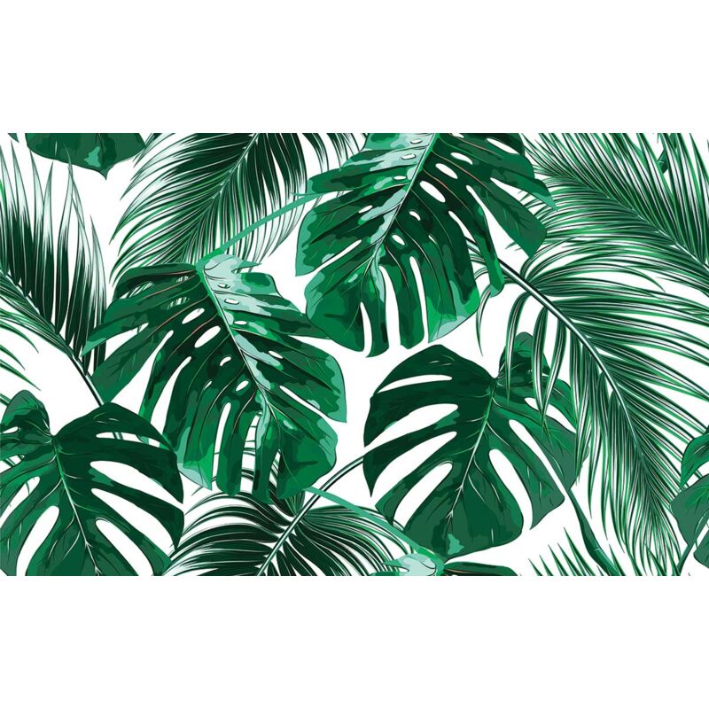 Hxadeco - Tableau tropical feuille, 80x50cm