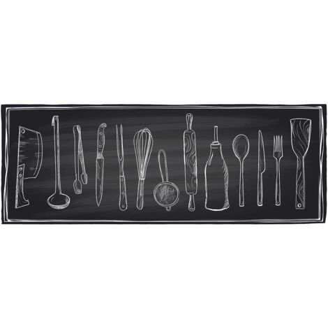 Tableau Ustensiles sur ardoise - 80x30cm - made in France