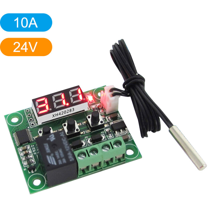 

Tablero de controlador de temperatura digital W1209, panel de termostato de control de temperatura del sensor NTC,24V