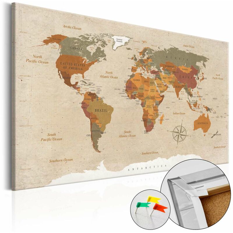 

Tablero de corcho - Beige Chic [Cork Map] Medidas 90X60
