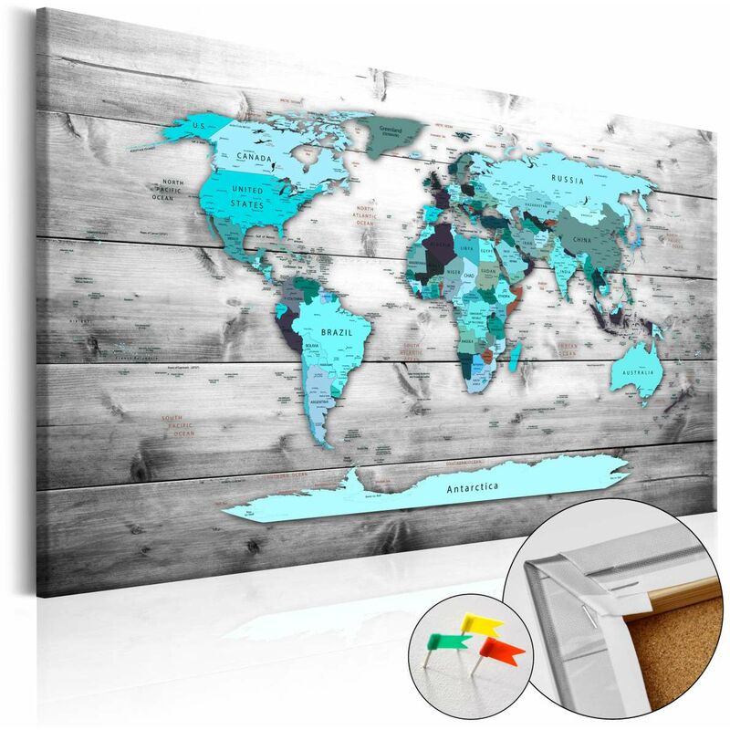 

Tablero de corcho - Blue Continents [Cork Map] Medidas 90X60