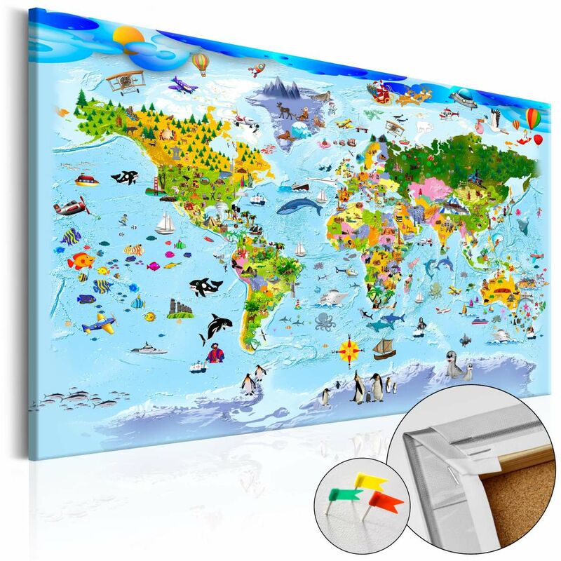 

Tablero de corcho - Children's Map: Colourful Travels [Cork Map] Medidas 90X60