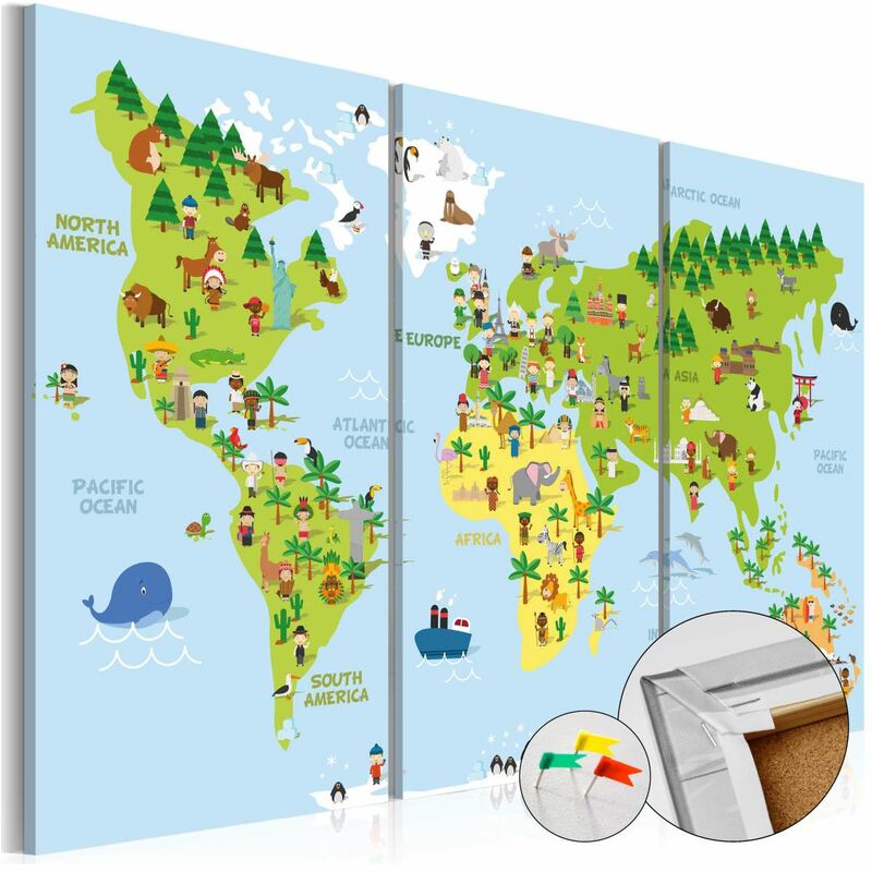 

Tablero de corcho - Children's World [Cork Map] Medidas 120X80