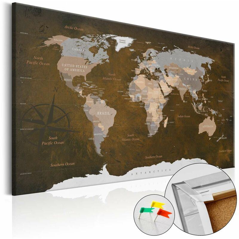 

Tablero de corcho - Cinnamon Travels [Cork Map] Medidas 90X60