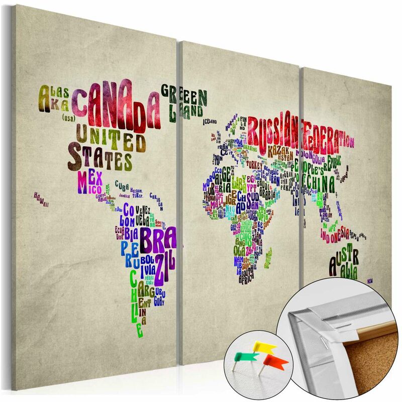 

Tablero de corcho - Colorful Countries [Cork Map] Medidas 60X40