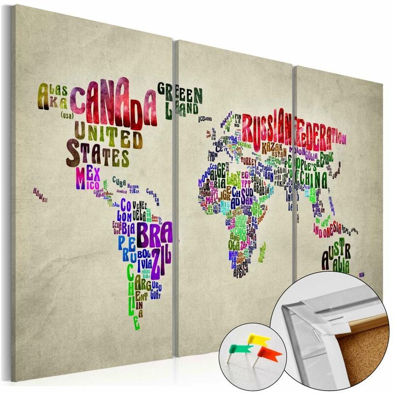 

Tablero de corcho - Colorful Countries [Cork Map] Medidas 90X60