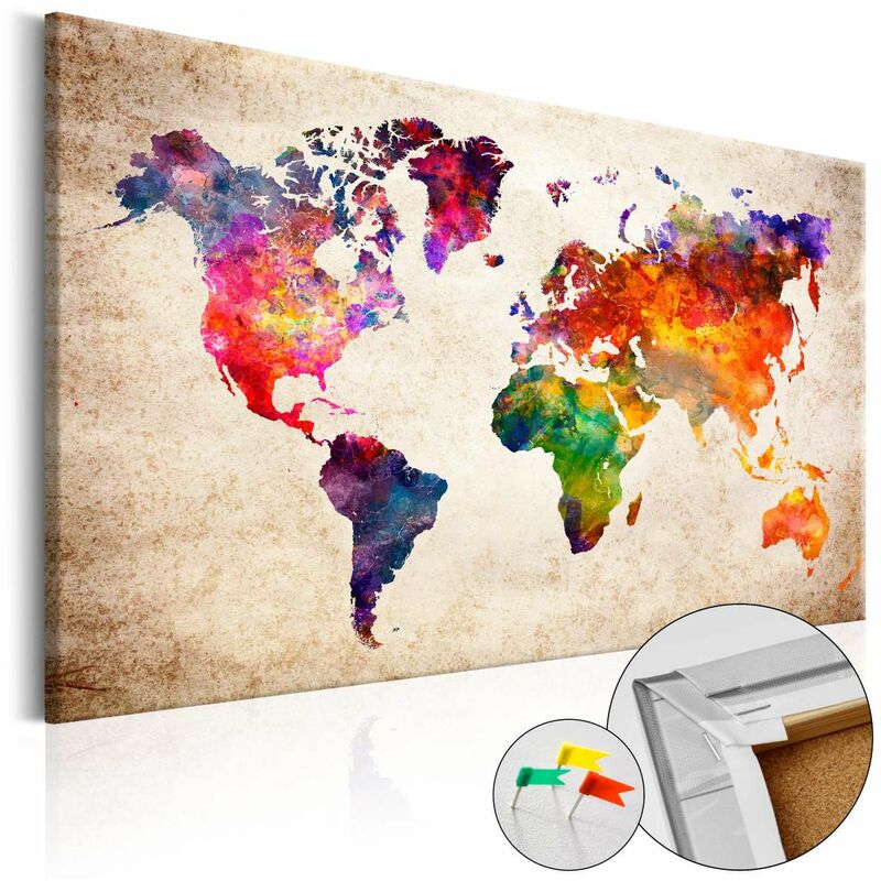 

Tablero de corcho - Colourful Universe [Cork Map] Medidas 90X60