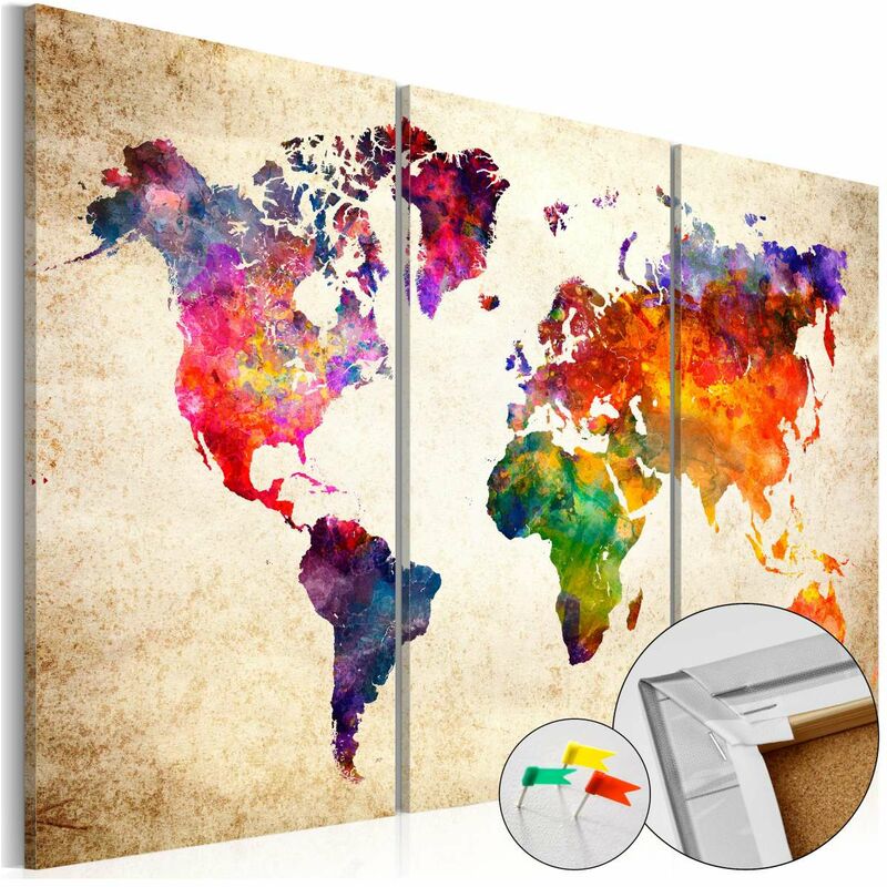 

Tablero de corcho - Corkboard Map in Watercolor Medidas 60X40