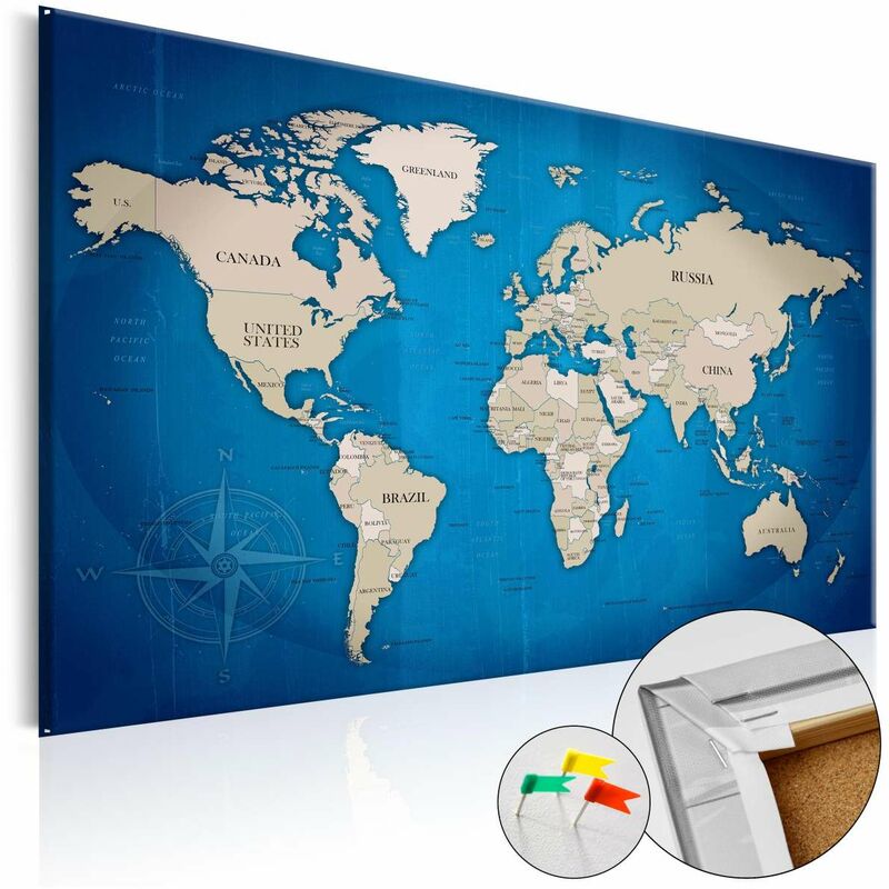 

Tablero de corcho - Dark Blue Trail [Cork Map] Medidas 90X60