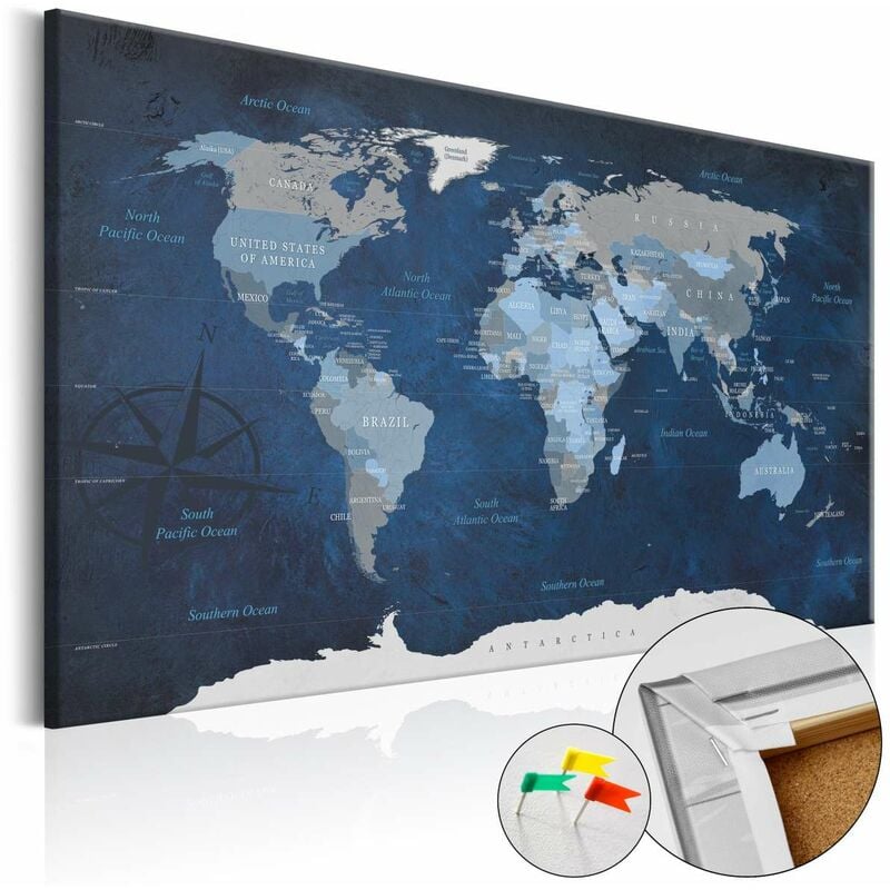 

Tablero de corcho - Dark Blue World [Cork Map] Medidas 90X60
