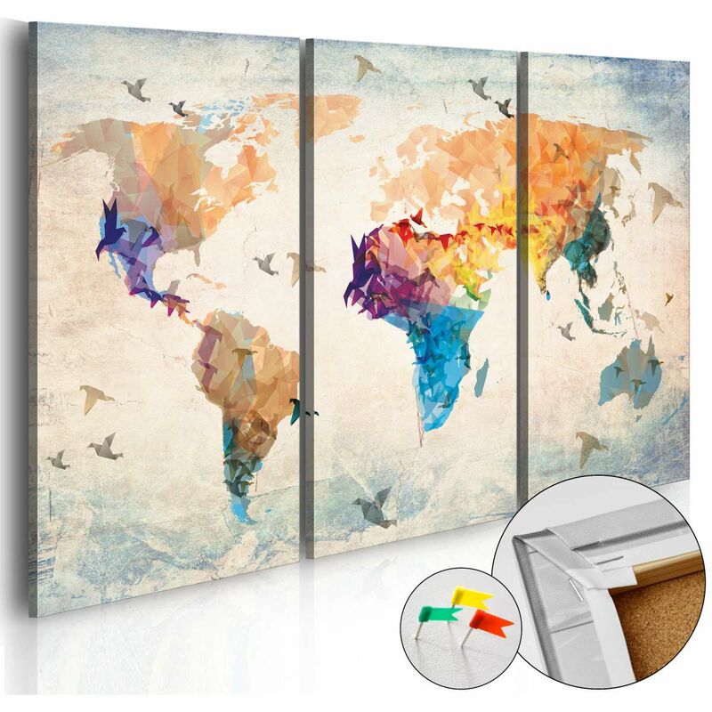 

Tablero de corcho - Free as a bird [Cork Map] Medidas 90X60
