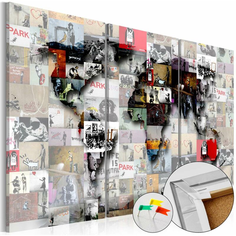 

Tablero de corcho - Modern World's Map [Cork Map] Medidas 60X40
