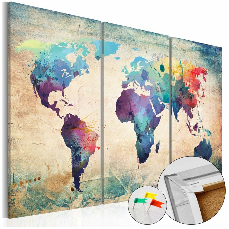 

Tablero de corcho - Rainbow Map [Cork Map] Medidas 90X60