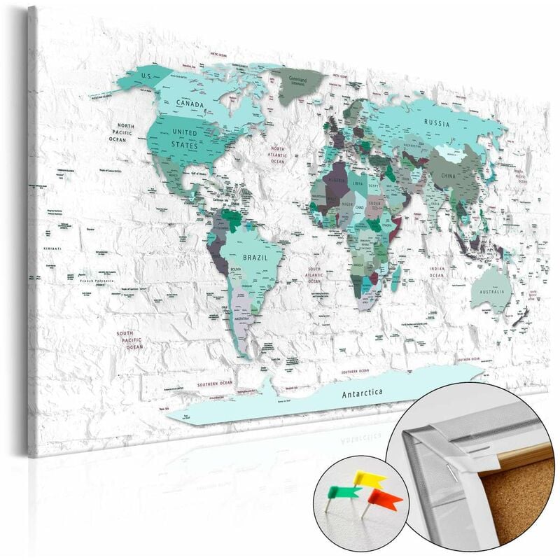 

Tablero de corcho - Sky-blue Border [Cork Map] Medidas 60X40