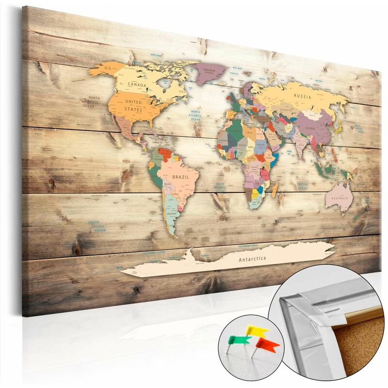 

Tablero de corcho - The World at Your Fingertips [Cork Map] Medidas 60X40