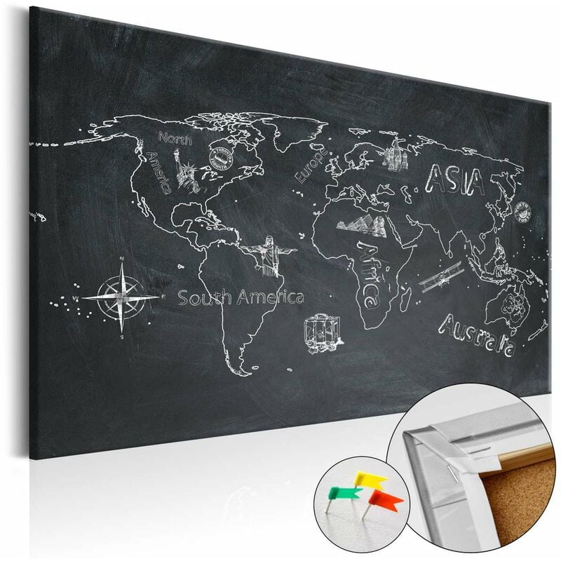 

Tablero de corcho - Travel broadens the Mind [Cork Map] Medidas 90X60