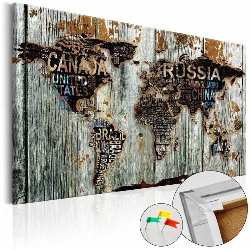 

Tablero de corcho - Wooden Border [Cork Map] Medidas 90X60
