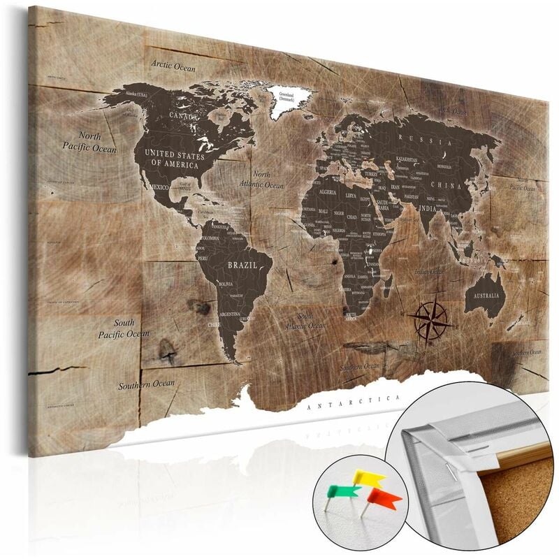 

Tablero de corcho - Wooden Mosaic [Cork Map] Medidas 60X40
