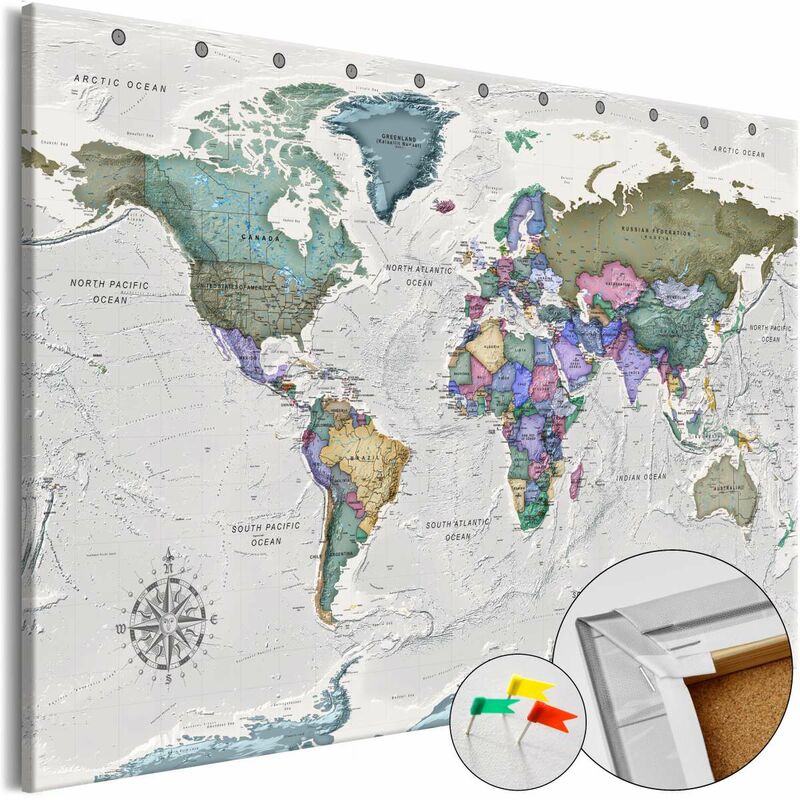 

Tablero de corcho - World Destinations (1 Part) Wide [Cork Map] Medidas 90X60