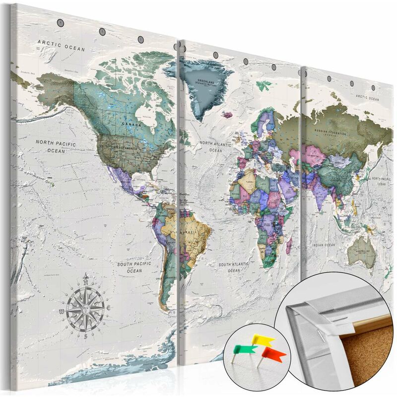 

Tablero de corcho - World Destinations (3 Parts) [Cork Map] Medidas 90X60