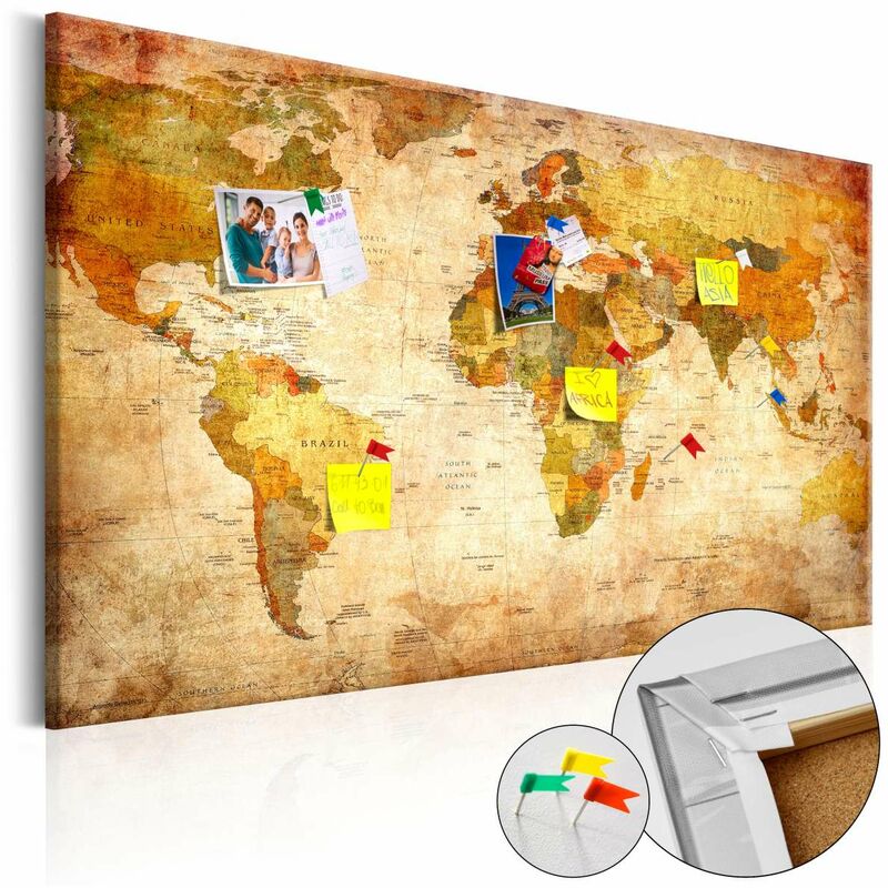 

Tablero de corcho - World Map: Time Travel [Cork Map] Medidas 120X80
