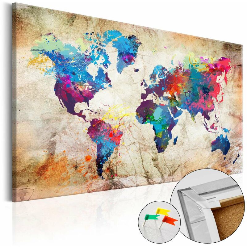 

Tablero de corcho - World Map: Urban Style [Cork Map] Medidas 90X60