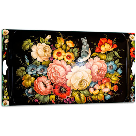 Tablero de corte de placa de vidrio 52x30 flores