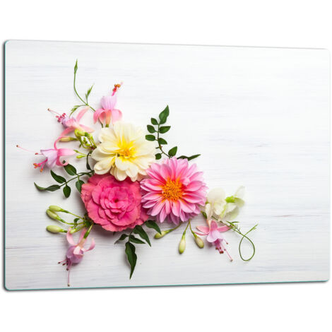 Tablero de corte de placa de vidrio 52x40 flores