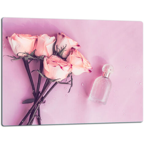 Tablero de corte de placa de vidrio 52x40 flores rosas