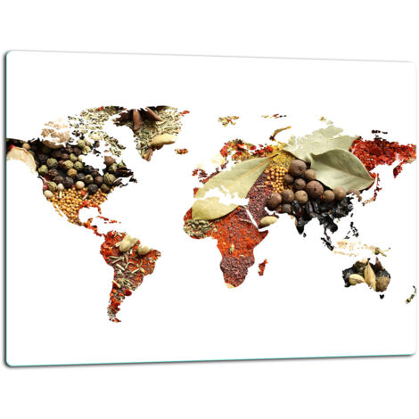 Tablero de corte de placa de vidrio 52x40 Mapa de especias