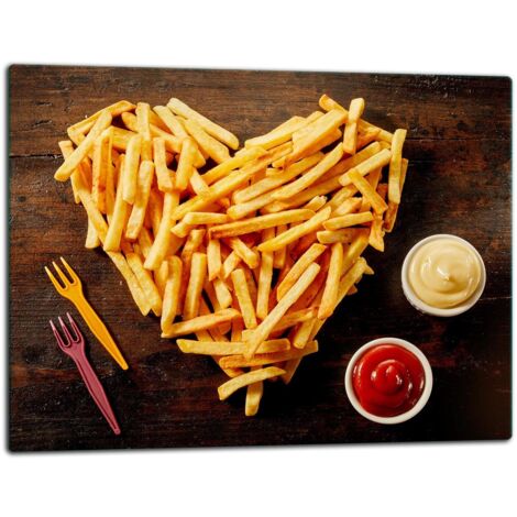 Tablero de corte de placa de vidrio 52x40 papas fritas