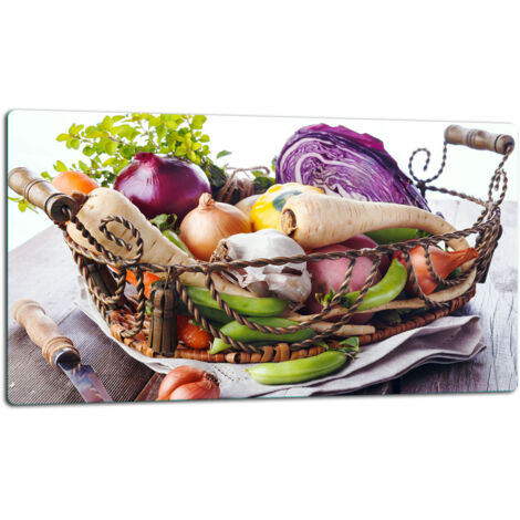 Tablero de corte de plato de vidrio 52x30 vegetales