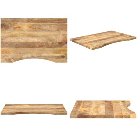 Tablero de escritorio con curva madera mango rugosa 90x60x2,5cm - Mesa de oficina - Mesa de comedor