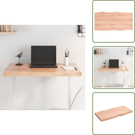 Tablero de madera - vidaXL Tablero mesa madera tratada borde natural marrón 80x40x(2-4) cm - Mesa de repuesto