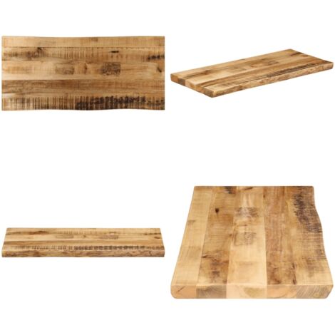 Tablero de mesa borde natural madera maciza mango 100x40x2,5 cm - Madera de mango - Superficie de mesa