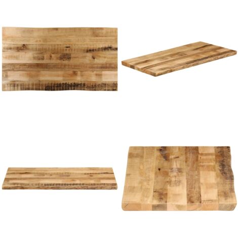 Tablero de mesa borde natural madera maciza mango 100x60x2,5 cm - Madera de mango - Superficie de mesa