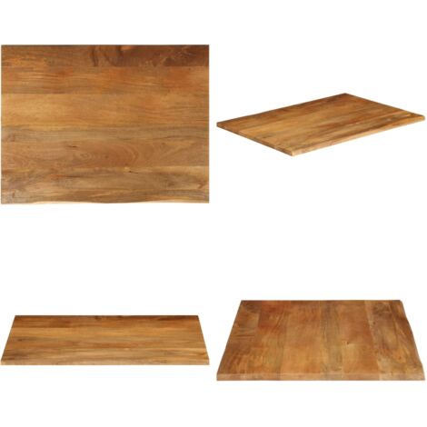 Tablero de mesa borde natural madera maciza mango 100x80x2,5 cm - Madera maciza - Mango