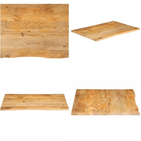 Tablero de mesa borde natural madera maciza mango 100x80x3,8 cm - Madera de mango - Mesa de madera maciza