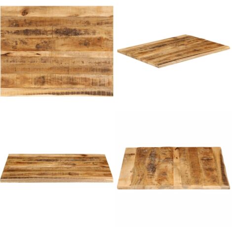 Tablero de mesa borde natural madera maciza mango 100x80x3,8 cm - Madera de mango - Mesa de madera maciza