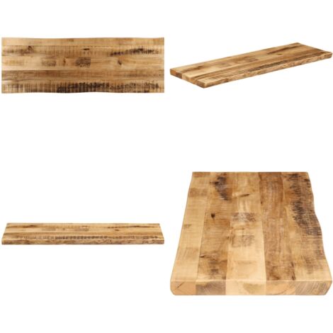 Tablero de mesa borde natural madera maciza mango 110x40x3,8 cm - Madera de mango - Superficie de mesa