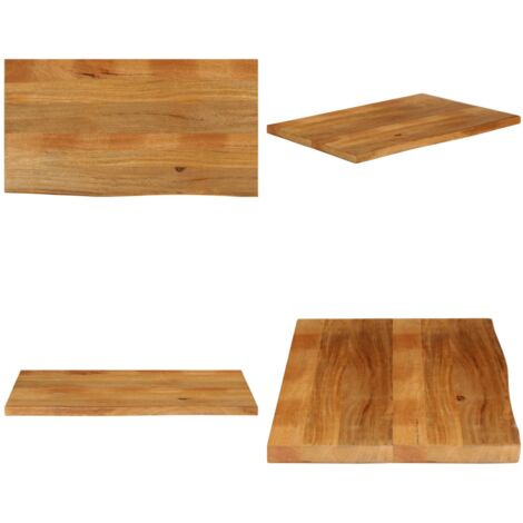 Tablero de mesa borde natural madera maciza mango 110x60x2,5 cm - Madera de mango - Mesa de madera maciza
