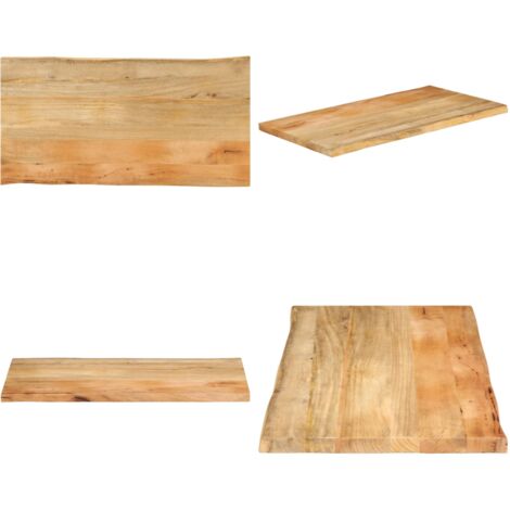 Tablero de mesa borde natural madera maciza mango 110x60x2,5 cm - Madera de mango - Mesa de madera maciza