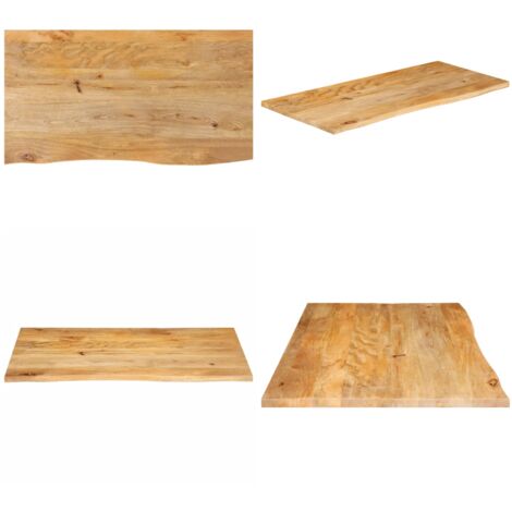 Tablero de mesa borde natural madera maciza mango 110x60x3,8 cm - Madera de mango - Mesa de madera maciza