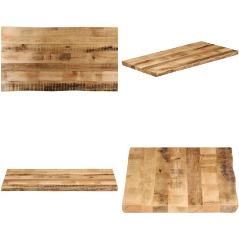 Tablero de mesa borde natural madera maciza mango 110x60x3,8 cm - Madera de mango - Mesa de madera maciza