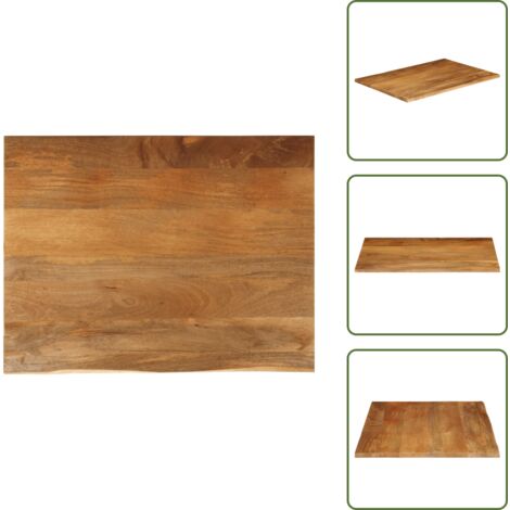 Tablero de mesa borde natural madera maciza mango 110x80x2,5 cm - Madera de mango