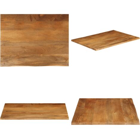 Tablero de mesa borde natural madera maciza mango 110x80x2,5 cm - Madera de mango - Mesa de madera maciza