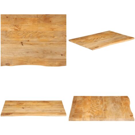 Tablero de mesa borde natural madera maciza mango 110x80x2,5 cm - Madera de mango - Superficie de mesa