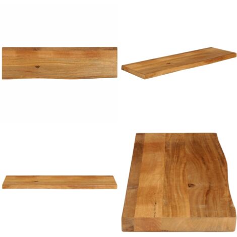 Tablero de mesa borde natural madera maciza mango 120x20x3,8 cm - Madera de mango - Superficie de mesa